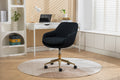 046 Mesh Fabric Home Office 360 Swivel Chair Adjustable Height With Gold Metal Base,Black Solid Black Office Sponge Wipe Clean Modern Office Chairs Tufted Back Foam Adjustable Height Fabric Mesh