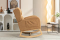 049 Teddy Fabric Rocking Chair With Packet Wood Legs,Khaki Wood Solid Khaki Primary Living Space Foam Wipe Clean Modern Rocking Chairs Eucalyptus Tufted Back Foam Teddy