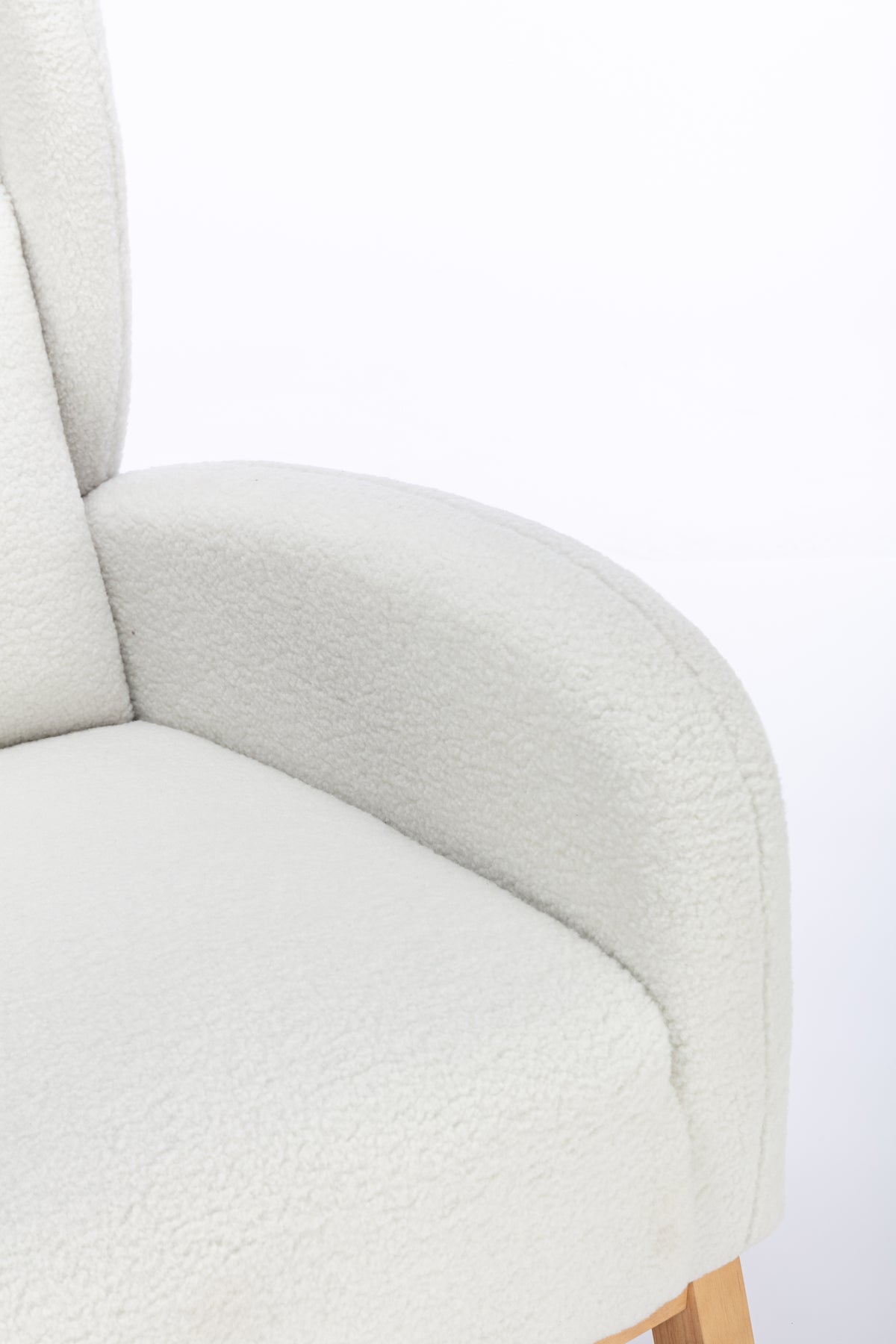 049 Teddy Fabric Rocking Chair With Packet Wood Legs,Ivory Wood Solid Ivory Primary Living Space Foam Wipe Clean Modern Rocking Chairs Eucalyptus Tufted Back Foam Teddy