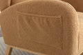 049 Teddy Fabric Rocking Chair With Packet Wood Legs,Khaki Wood Solid Khaki Primary Living Space Foam Wipe Clean Modern Rocking Chairs Eucalyptus Tufted Back Foam Teddy