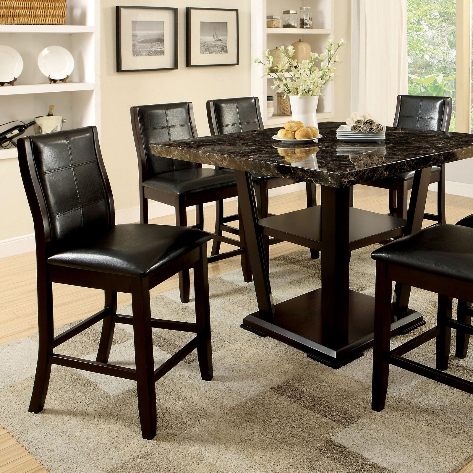 Transitional Dining Room Counter Height Chairs Set Of 2Pc High Chairs Only Brown Cherry Unique Curved Back Espressopadded Seat Brown Brown Dining Room Contemporary,Modern Dining Chairs Solid Back Solid Wood