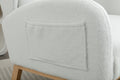 049 Teddy Fabric Rocking Chair With Packet Wood Legs,Ivory Wood Solid Ivory Primary Living Space Foam Wipe Clean Modern Rocking Chairs Eucalyptus Tufted Back Foam Teddy