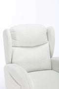 049 Teddy Fabric Rocking Chair With Packet Wood Legs,Ivory Wood Solid Ivory Primary Living Space Foam Wipe Clean Modern Rocking Chairs Eucalyptus Tufted Back Foam Teddy
