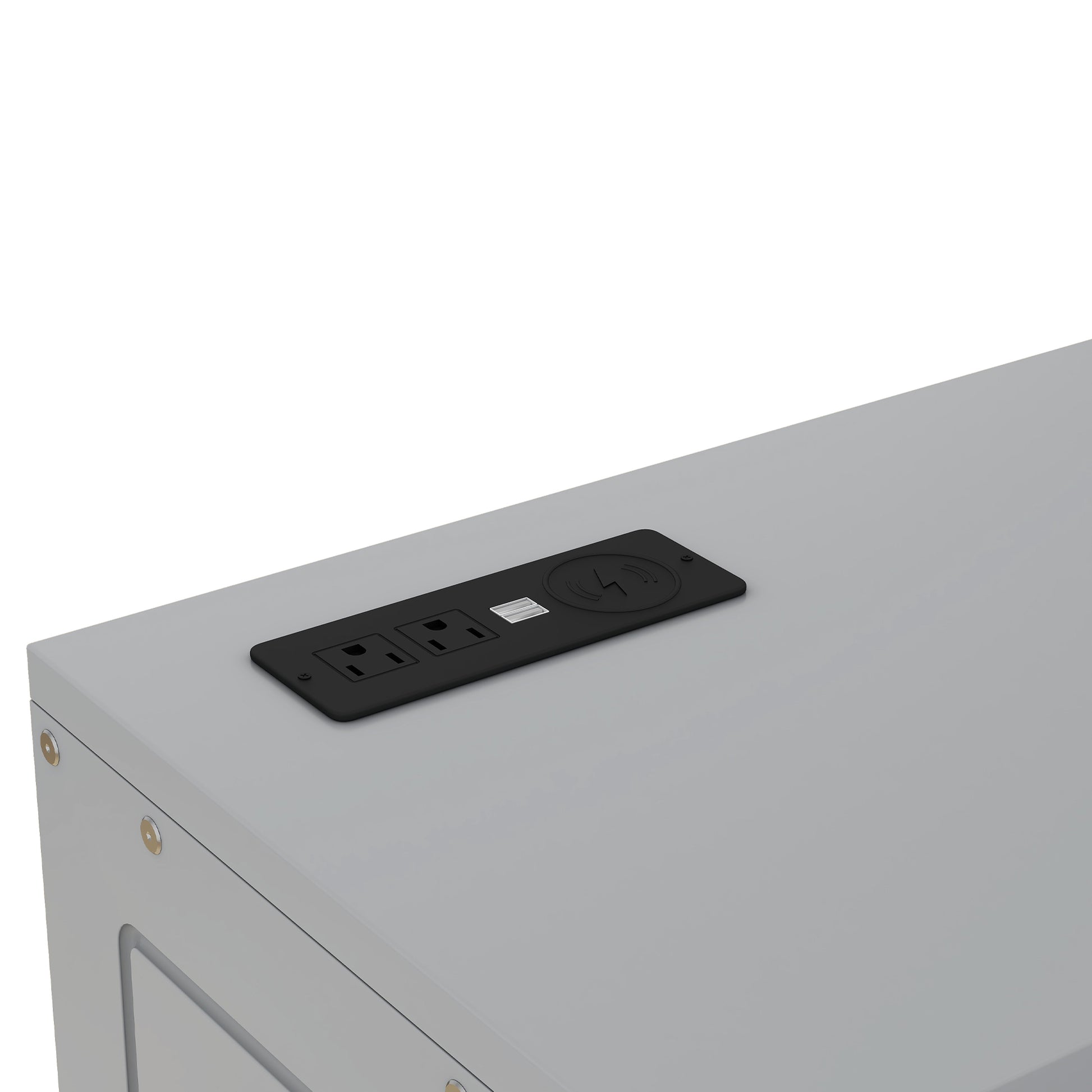 Queen Size Murphy Bed With Shelves, Cabinets And Usb Ports,Gray Queen Gray Mdf Lvl