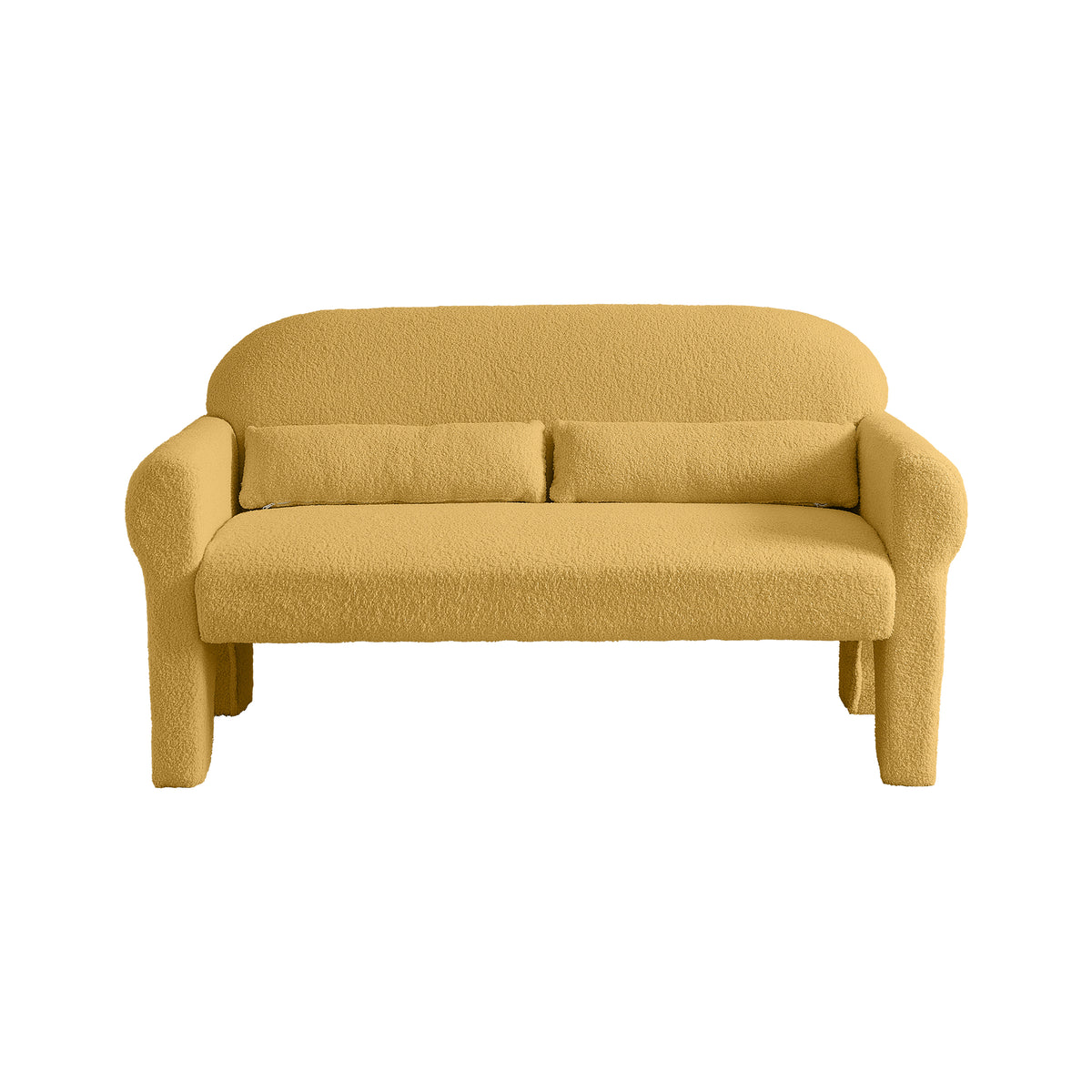 Modern Boucle Seat For Living Room Yellow Foam 2 Seat
