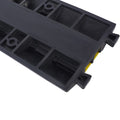 Cable Protector Ramp, 2 Channels Speed Bump Hump, Rubber Modular Speed Bump Rated 11000 Lbs Load Capacity, Protective Wire Cord Ramp Driveway Rubber Traffic Speed Bumps Cable Protector,2 Packs Black Rubber