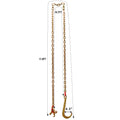 J Hook Chain, 5 16 In X 10 Ft Bridle Tow Chain, G80 Bridle Transport Chain, Alloy Steel Chain With 2 G70 J Hooks, 9260 Lbs Break Strength Tow Hooks For Trucks, J Hooks Towing Straps 2Pcs Gold Steel