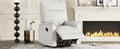 360 Degree Swivel Upholstered Manual Recliner Chair Theater Recliner Sofa Nursery Glider Rocker For Living Room, Beige Beige Foam Linen