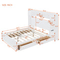 Queen Size Wooden Bed With All In One Cabinet, Shelf And Sockets, White White Solid Wood