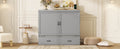Full Size Murphy Bed With Usb Port And A Large Drawer, Gray Gray Solid Wood Mdf