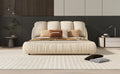 Queen Size Luxury Upholstered Bed With Thick Headboard, Velvet Queen Bed With Oversized Padded Backrest, Beige Expect Arrival Date 2024 4 9 Queen Beige Velvet