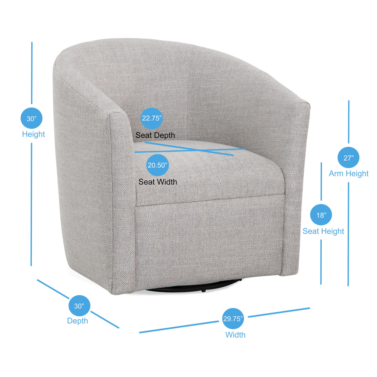 Lainey Sea Oat Swivel Barrel Chair Beige Modern,Transitional Foam Polyester