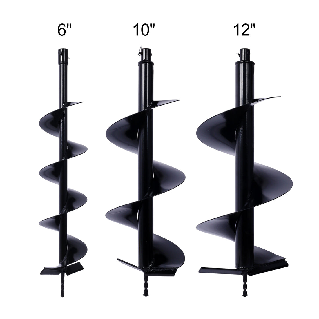 Auger Drill Bit For Planting Hole, Bulb Bedding Digging Post Hole Planting Tool For 3 4" Shaft Auger,Hole Digger Replacement Auger Bits Earth Auger Digging Bit 6In 10In 12In Black Steel