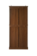 4 Door Cabinet With 1 Drawer, With 4 Adjustable Inner Shelves, Storage Cabinet Walnut Particle Board