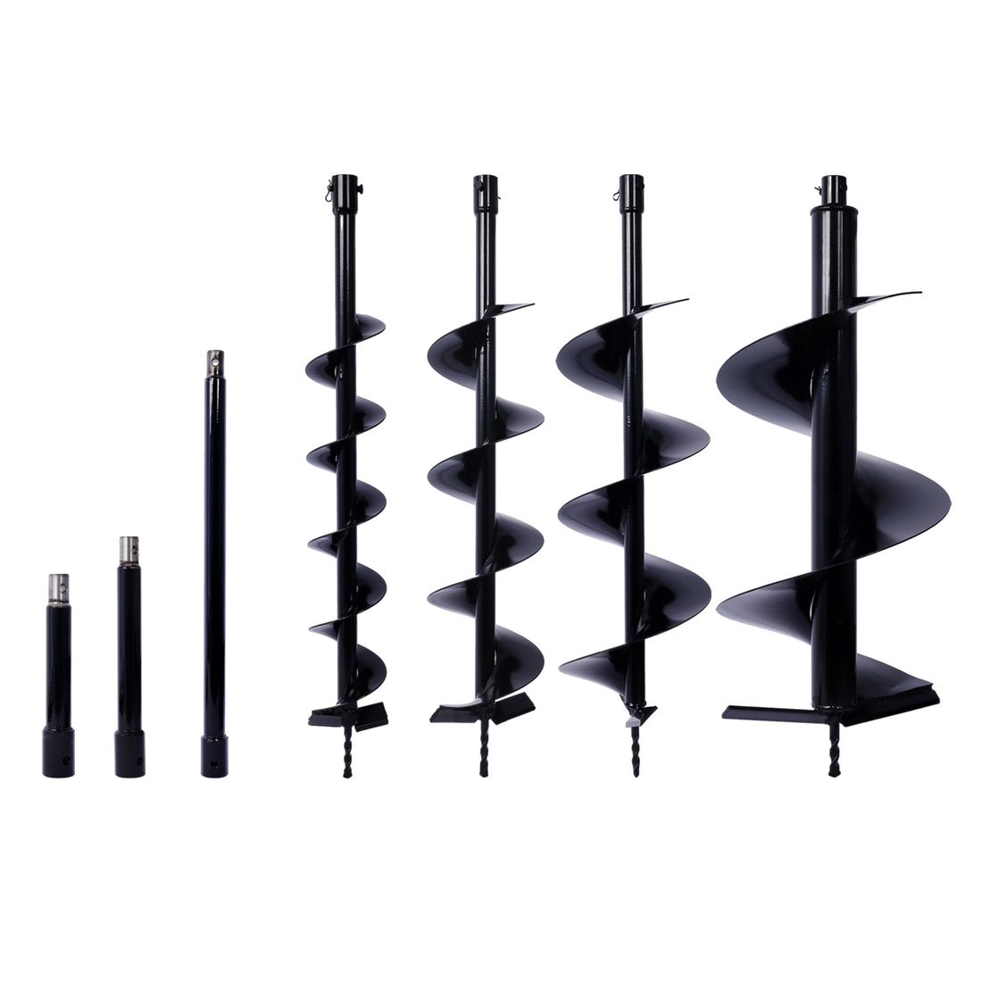 Auger Drill Bit For Planting Hole, Bulb Bedding Digging Post Hole Planting Tool For 3 4" Shaft Auger,Hole Digger Replacement Auger Bits Earth Auger Digging Bit 4In 6In 8In 12In Rod Kit Black Steel