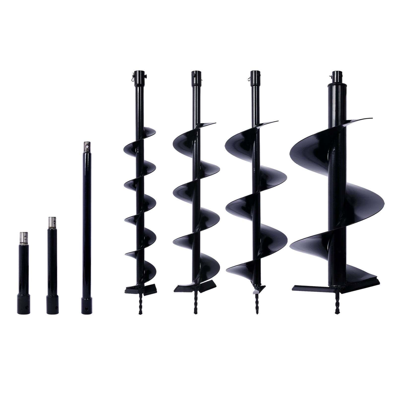 Auger Drill Bit For Planting Hole, Bulb Bedding Digging Post Hole Planting Tool For 3 4" Shaft Auger,Hole Digger Replacement Auger Bits Earth Auger Digging Bit 4In 6In 8In 12In Rod Kit Black Steel