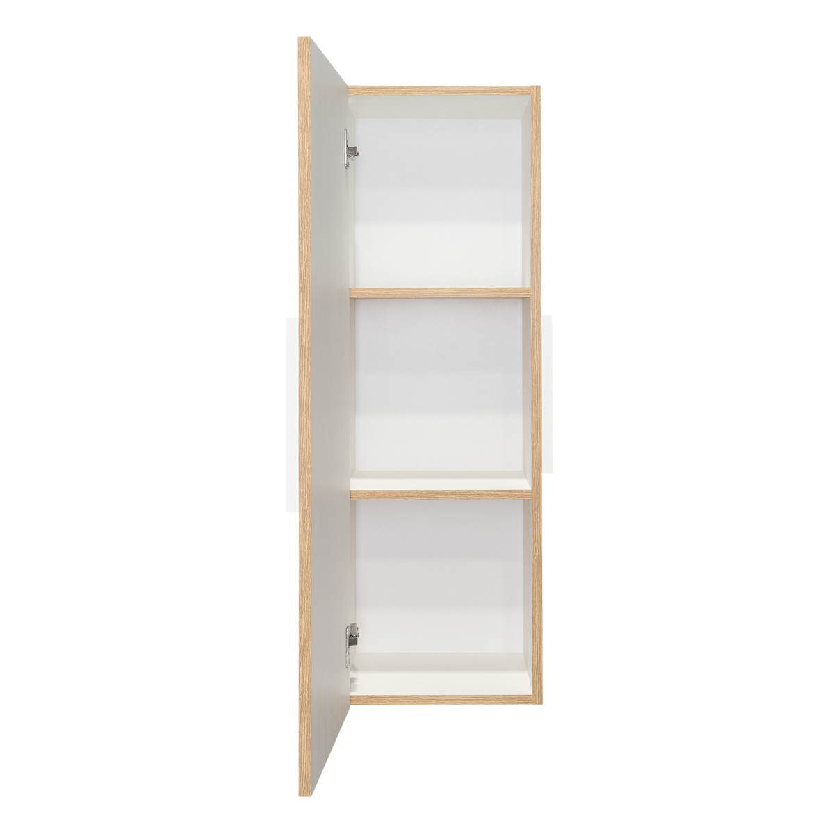 Medicine 38H" Single Door Cabinet, Three Shelves, Light Oak White Multicolor 1 3 Bathroom Wall Mounted Modern Particle Board Particle Board