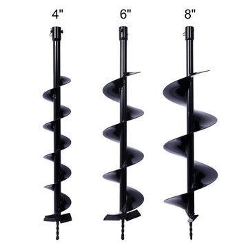 Auger Drill Bit For Planting Hole, Bulb Bedding Digging Post Hole Planting Tool For 3 4" Shaft Auger,Hole Digger Replacement Auger Bits Earth Auger Digging Bit 4In 6In 8In Black Steel