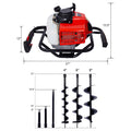 2.7Hp Post Hole Digger 63Cc Gas Powered 2 Stroke Auger Digging Drill Shaft Size 3 4