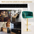Coolmore Vintage Bar Stools With Back And Footrest Counter Height Dining Chairs 2Pc Set Emerald Metal