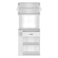 Poole Pantry Cabinet, Three Side Small Shelves, One Drawer, Double Door Cabinet, Four Adjustable Metal Legs White Mdf Engineered Wood