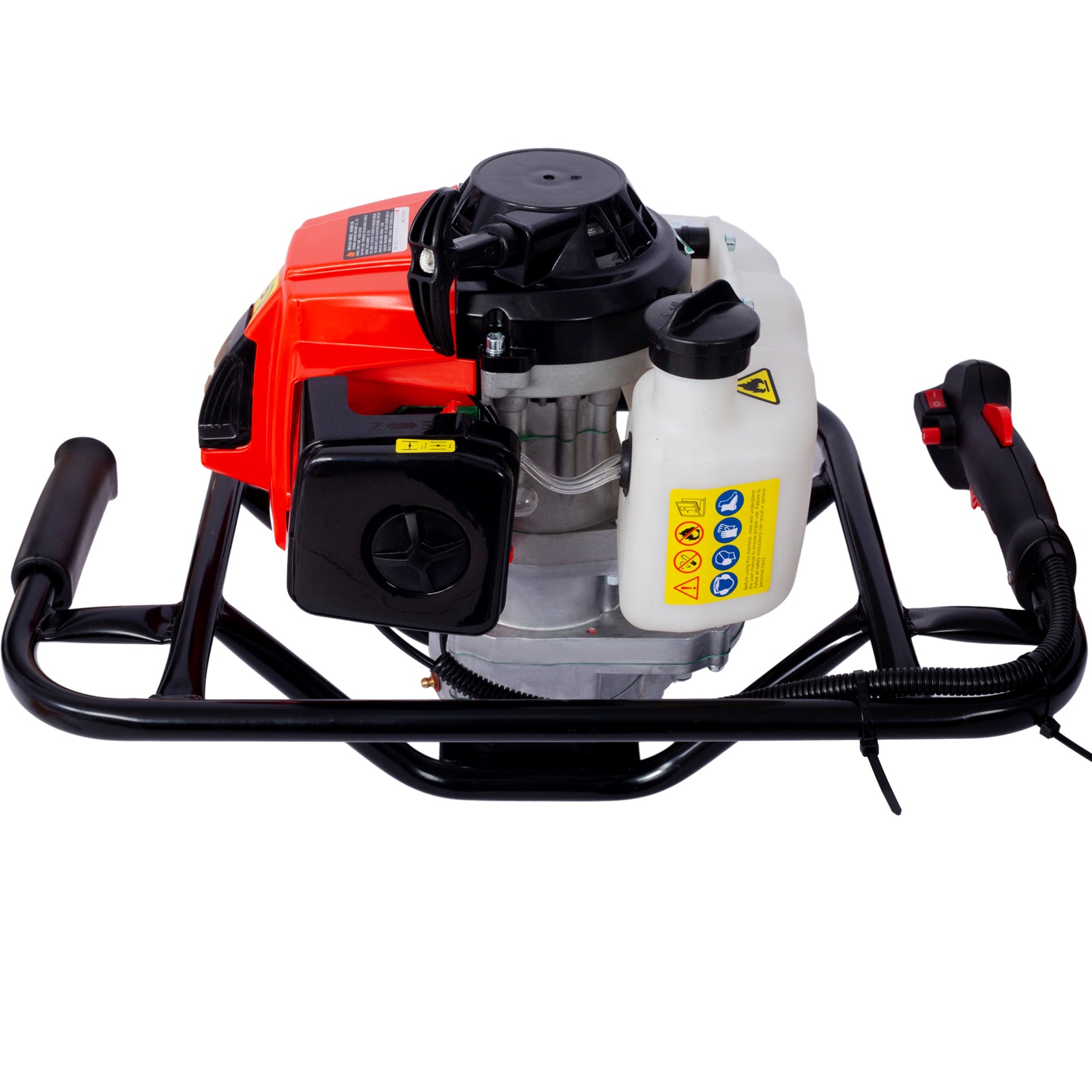 2.7Hp Post Hole Digger 63Cc Gas Powered 2 Stroke Auger Digging Drill Shaft Size 3 4" ,Epa Certificated With L4" L6" L8" L12" Drill Bits Ext Rod Kits Black Steel
