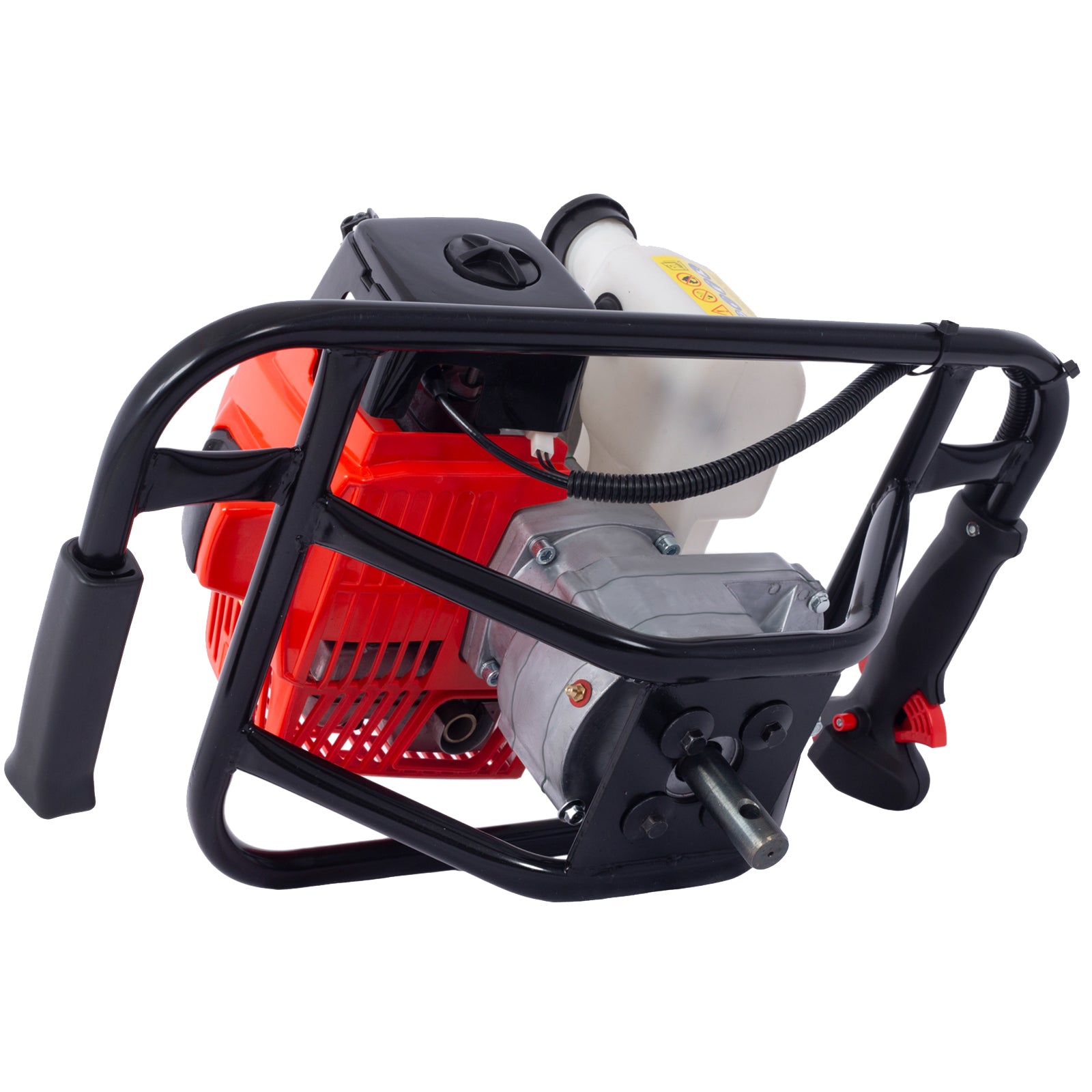 2.7Hp Post Hole Digger 63Cc Gas Powered 2 Stroke Auger Digging Drill Shaft Size 3 4" ,Epa Certificated With L4" L6" L8" L12" Drill Bits Ext Rod Kits Black Steel
