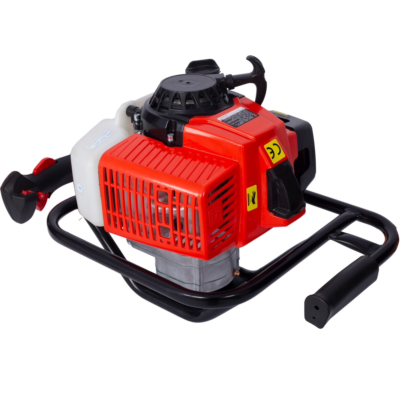 2.7Hp Post Hole Digger 63Cc Gas Powered 2 Stroke Auger Digging Drill Shaft Size 3 4" ,Epa Certificated With L6" L10" L12" Drill Bits Ext Rod Kits Black Steel