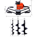 2.7Hp Post Hole Digger 63Cc Two Person Handle Gas Powered 2 Stroke Auger Digging Drill Shaft Size 3 4