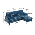 United Storage Sofa Living Room Sofa Cozy Sectional Sofa Teal Polyester 3 Seat