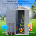 4X6Ft Resin Outdoor Storage Shed Kit Perfect To Store Patio Furniture,Grey Grey Plastic