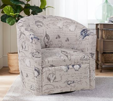 Boardwalk Swivel Accent Chair Gray Beach,Coastal Foam Polyester