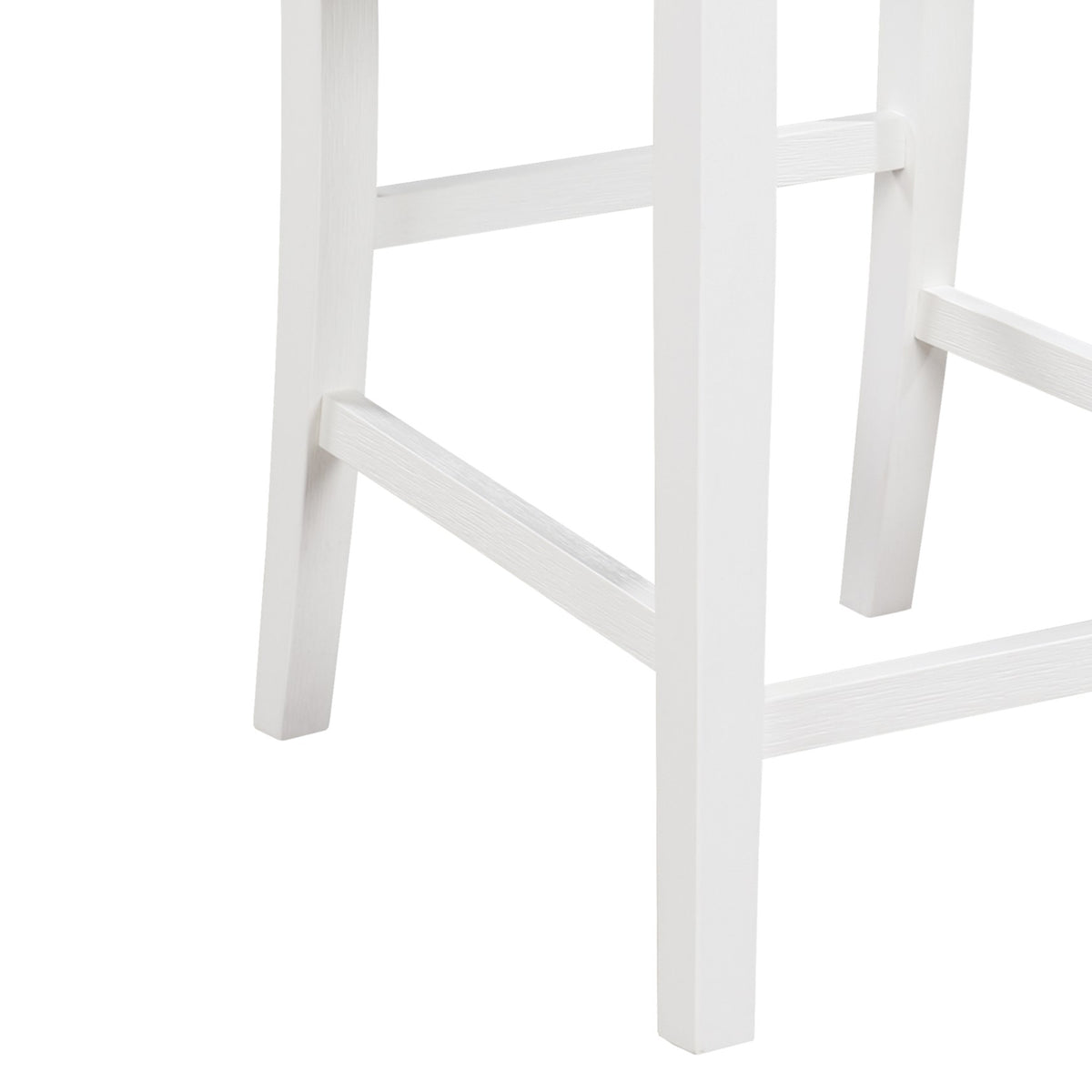 Graham 36" 3 Piece White Finish Small Space Counter Height Dining Table With Shelves And 2 Chairs White Wood Fabric