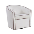 Kendall Cream Swivel Chair Cream Mid Century Modern Foam Velvet