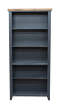 Essex 72 Inch High 5 Shelf Bookcase, No Assembly Required, Black And Whiskey Finish 5 Black Standard Horizontal Office Closed Back Wood Coastal,Farmhouse Poplar Wood