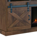 Farmhouse 93 Inch Electric Fireplace Tv Stand For Tvs Up To 100 Inches, Minimal Assembly, Aged Whiskey Finish Electric Brown Primary Living Space Alder Yes Insert Electric 41 50 Yes Brown 400 Vent Free Farmhouse,Lodge,Rustic Wood