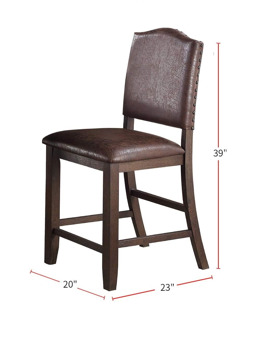 Dining Room Furniture Rustic Espresso Counter Height Table W Storage Base High Chairs 7Pc Counter Ht. Dining Set Rustic Espresso Faux Leather Upholstered Seats Espresso Wood Dining Room Solid Wood Pine Rectangular Dining Table With Chair Upholstered