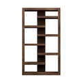 Sausalito 72 Inch High 6 Shelf Bookcase, No Assembly Required, Whiskey Finish 6 Brown Brown Standard Horizontal Office Open Back Wood Modern,Rustic Alder Wood