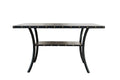 Modern Classic Dining Room Furniture Natural Wooden Dining Table 6X High Chairs Gray Fabric Nail Heads Trim Storage Shelve 7Pc Counter Height Dining Set Wood Dining Room Rubberwood Rectangular Dining Table With Chair Upholstered Chair Wood Gray Solid