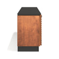 Graceland 86 Inch Fireplace Tv Stand Console For Tvs Up To 100 Inches, Minimal Assembly, Black With Bourbon Finish Electric Brown Primary Living Space Poplar Yes Insert Electric 41 50 No Brown 400 Vent Free Contemporary,Modern,Scandinavian Wood