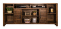 Sausalito 74 Inch Tv Stand Console For Tvs Up To 85 Inches, No Assembly Required, Whiskey Finish Brown Brown Primary Living Space 80 89 Inches 80 89 Inches Lodge,Rustic,Transitional Alder 85 Inches Wood