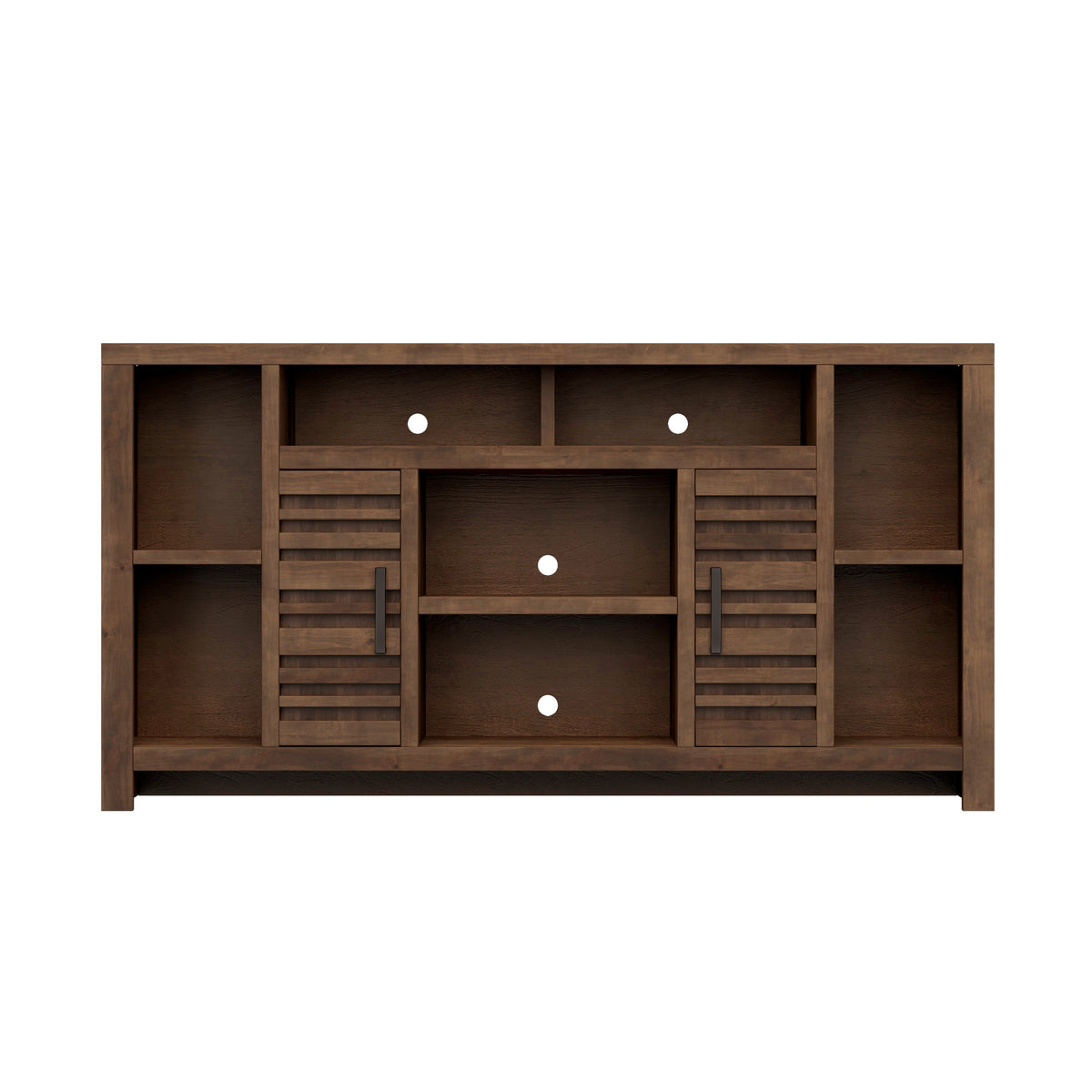 Sausalito 64 Inch Tv Stand Console For Tvs Up To 70 Inches, No Assembly Required, Whiskey Finish Brown Brown Primary Living Space 70 Inches 70 79 Inches Lodge,Rustic,Transitional Alder 70 Inches Wood