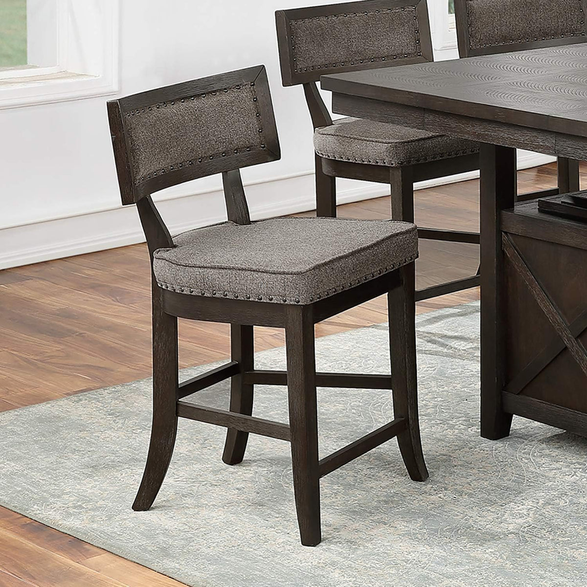 Dining Room Furniture Counter Height Dining Table W Butterfly Leaf Rustic Espresso Storage Base 7Pc Dining Set 6X High Chairs Unique Design Back Espresso Wood Dining Room Solid Wood Rubberwood Rectangular Dining Table With Chair Wood Wood Espresso Seats