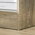 Homcom Side Table, Small End Table With Storage Shelf And Drawer, Modern Bedside Table For Bedroom Or Living Room, Gray Wood Grain Gray Particle Board