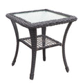 3 Pieces Conversation Set, Outdoor Wicker Rocker Swivel Patio Bistro Set, Rocking Chair With Glass Top Side Table,Red Yes Complete Patio Set Brown Rust Resistant Frame Water Resistant Cushion Garden & Outdoor Classic Complete Patio Sets Metal Metal