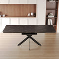 Scalable Dining Table Table Set For 4 8 Person For Dining Room,Curved Backrest Round Upholstered Soft Padded Armless Dining Chairs And Very Large Dining Room Table Kitchen Table Chair Set Black White Mdf Metal
