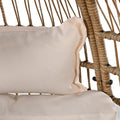 Outdoor Swivel Chair With Cushions, Rattan Egg Patio Chair With Rocking Function For Balcony, Poolside And Garden Natural Wicker Beige Cushion Natural Beige Wicker