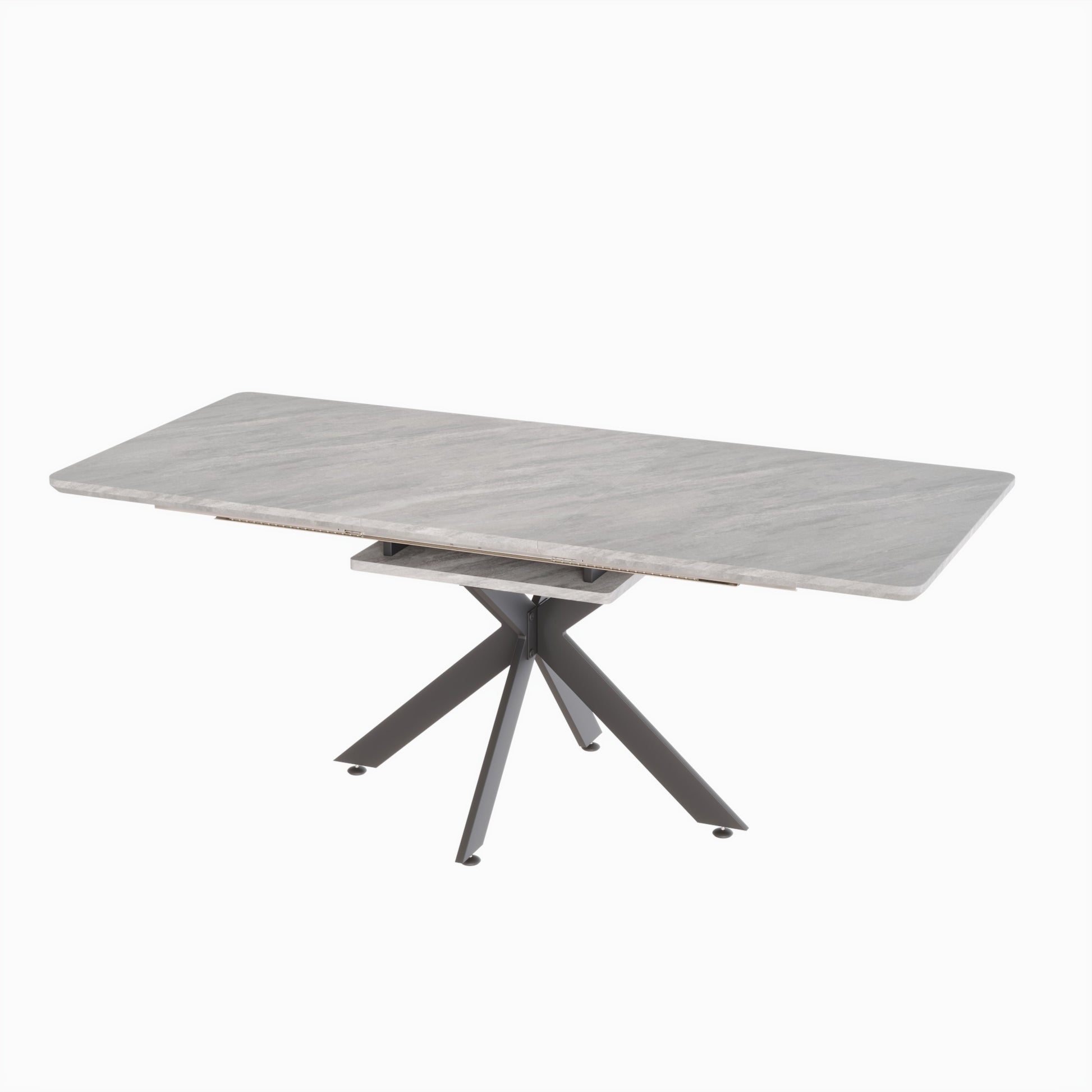 Scalable Dining Table Table Set For 6 8 Person For Dining Room,C Shaped Tube Soft Padded Armless Dining Chairs And Very Large Dining Room Table Kitchen Table Chair Set With Metal Legs Grey Mdf Metal