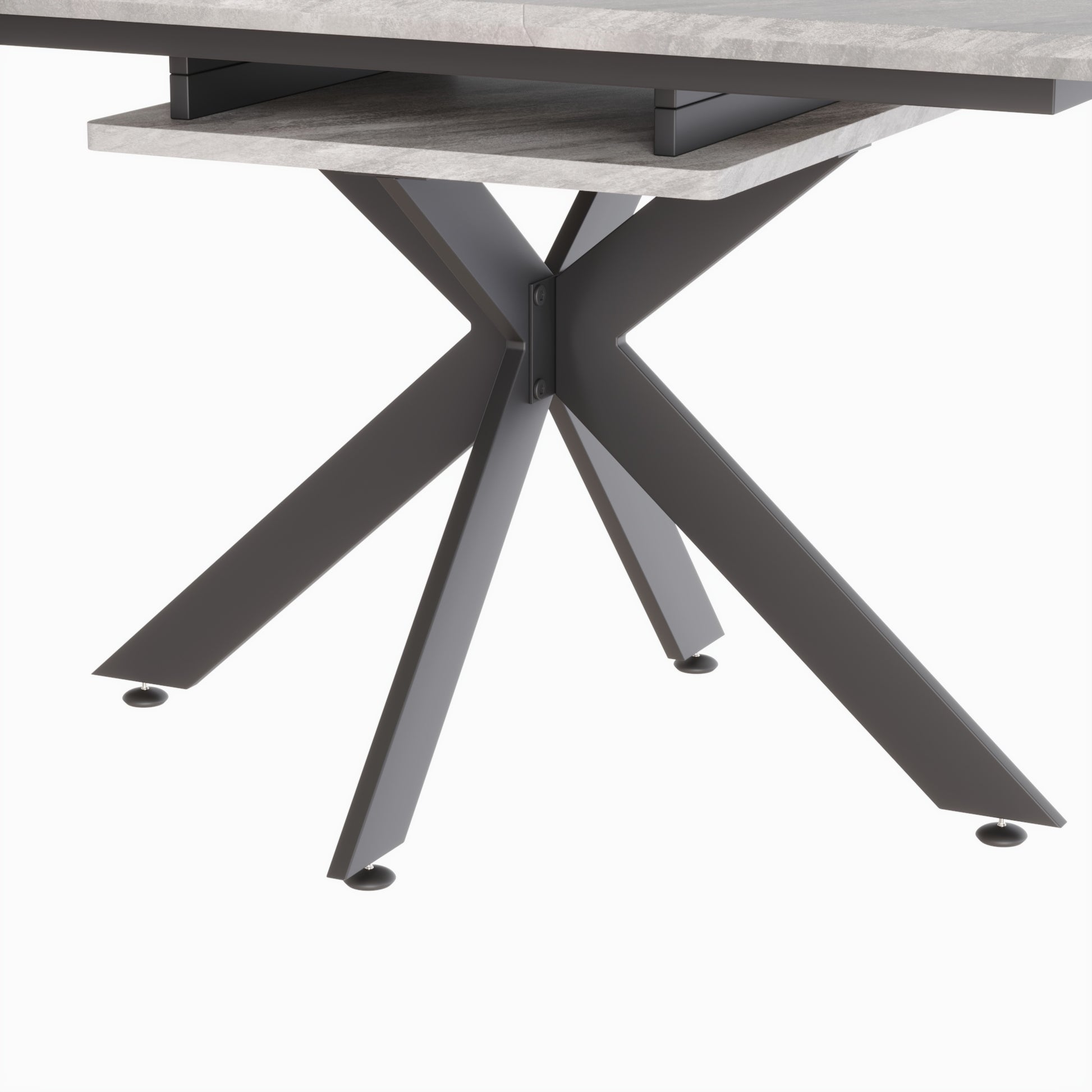 Scalable Dining Table Table Set For 6 8 Person For Dining Room,C Shaped Tube Soft Padded Armless Dining Chairs And Very Large Dining Room Table Kitchen Table Chair Set With Metal Legs Grey Mdf Metal