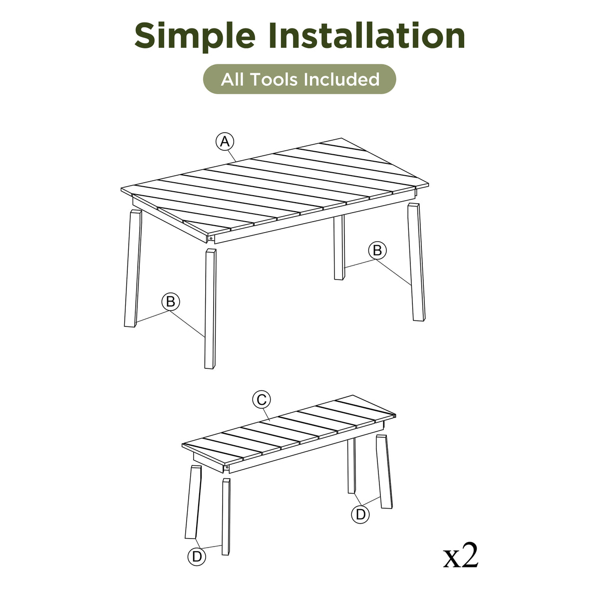 3 Pieces Acacia Wood Table Bench Dining Set For Outdoor & Indoor Furniture With 2 Benches, Picnic Beer Table For Patio, Porch, Garden, Poolside, Natural No Dining Set Acacia Wood Garden & Outdoor Art Deco,Artsy,Vintage Wood Acacia Wood